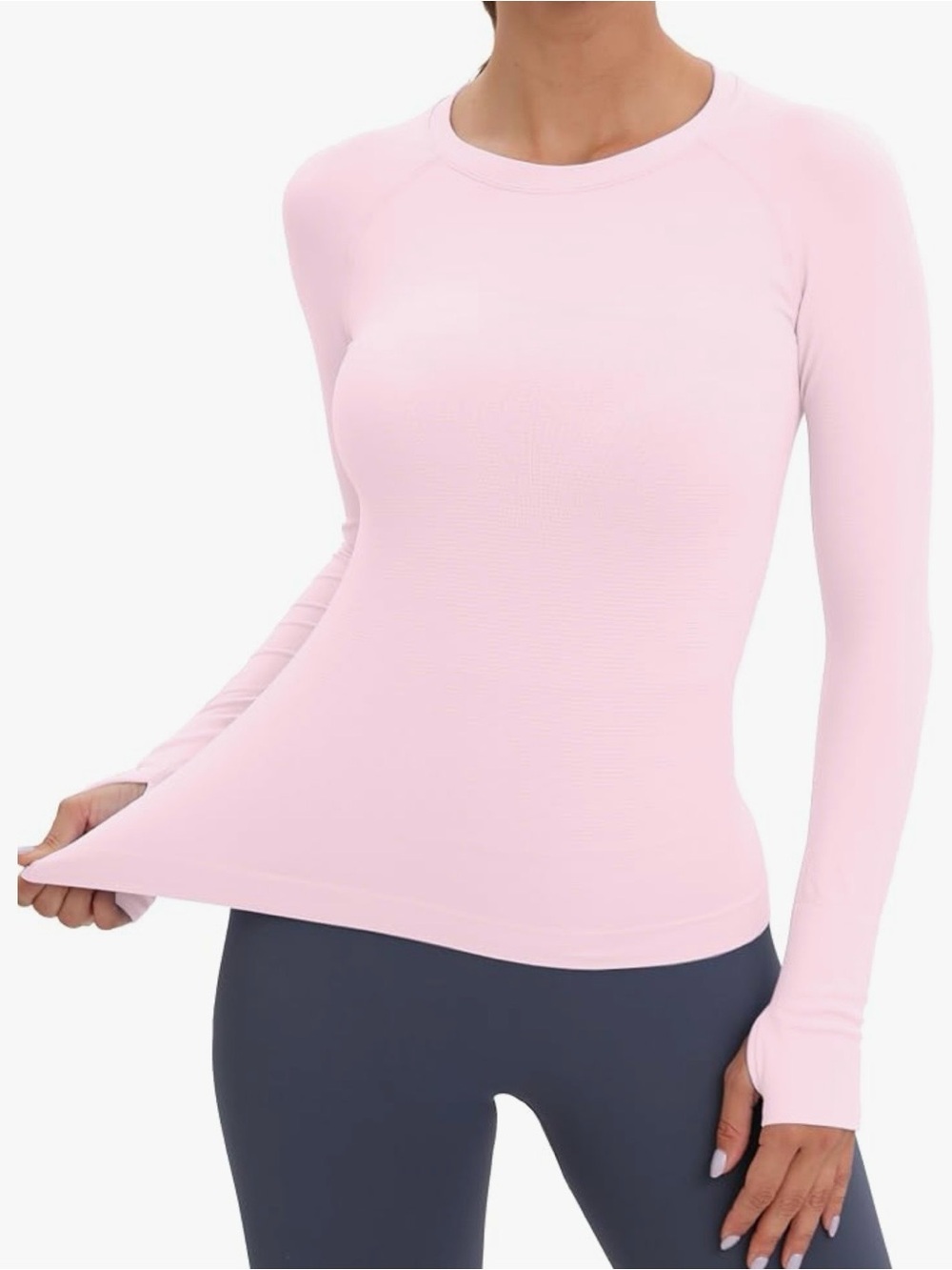 NWOT Women's Light Pink Long Sleeve Activewear Top